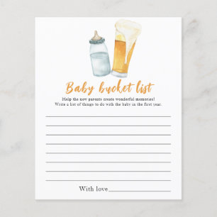Papier Bébé brasse de la bière - Baby bucket list