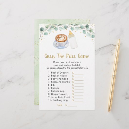 Papier Bébé Brasse Du Café Devinez Le Jeu De Prix (Devant/Arrière en situation)