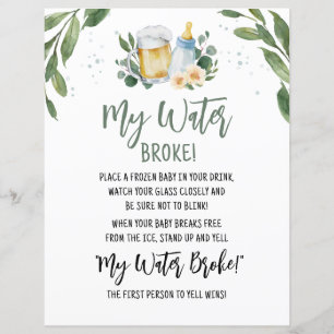 Papier Bébé brasse la verdure Mon eau Broke Jeu Signal