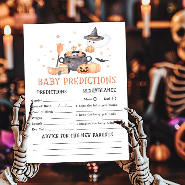 Papier Bébé brasse Orange Baby Predictions jeu (Baby is Brewing Baby Shower Baby Predictions Game)