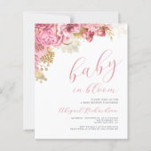 Papier Bébé budget en fleurs Baby shower Floral rose fill (Devant)