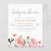 Papier Bébé budget en fleurs joli Baby shower de jardin r (Devant)
