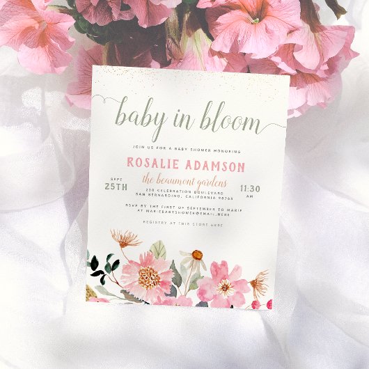 Papier Bébé budget en fleurs joli Baby shower de jardin r