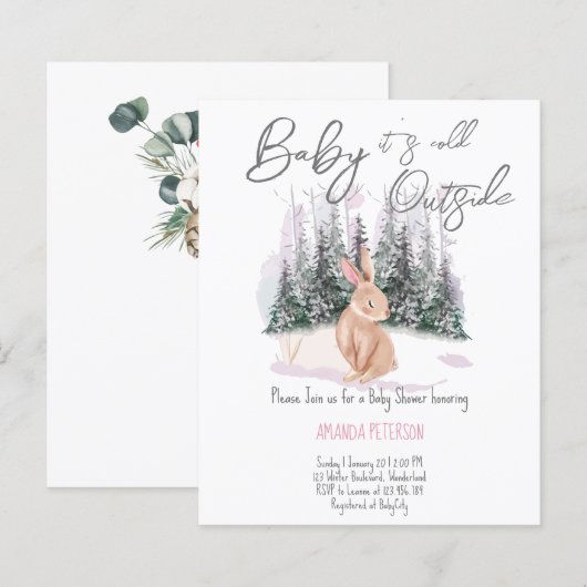 Papier Bébé budget Il fait froid à l'extérieur du baby sh (Devant / Derrière)