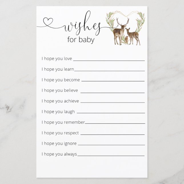 Papier Bébé C'est froid dehors Baby shower désirs pour bé (Devant)