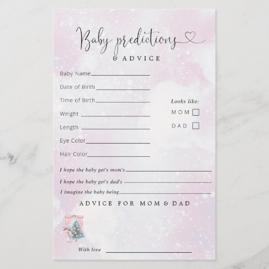 Papier Bébé C'est froid dehors Baby shower d'hiver fille (Devant)