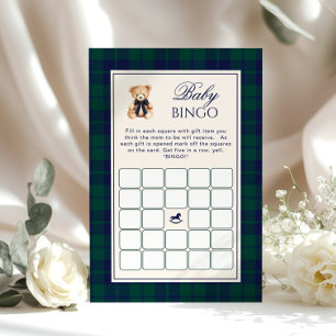 Papier Bébé chic v Bingo Teddy Bear carreaux marine jeu