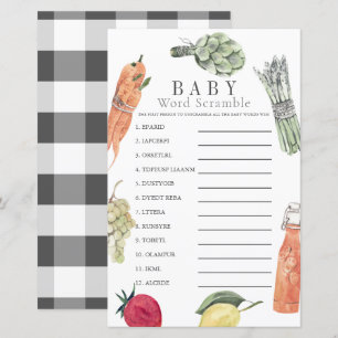 Papier Bébé cultivé localement Farmers Marché Mot Scrambl