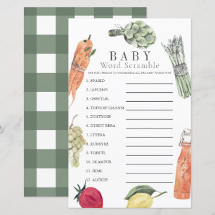 Papier Bébé cultivé localement Farmers Marché Mot Scrambl