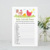 Papier Bébé de poulet Animaux Nom Jeu (Debout devant)