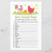 Papier Bébé de poulet Animaux Nom Jeu (Devant)