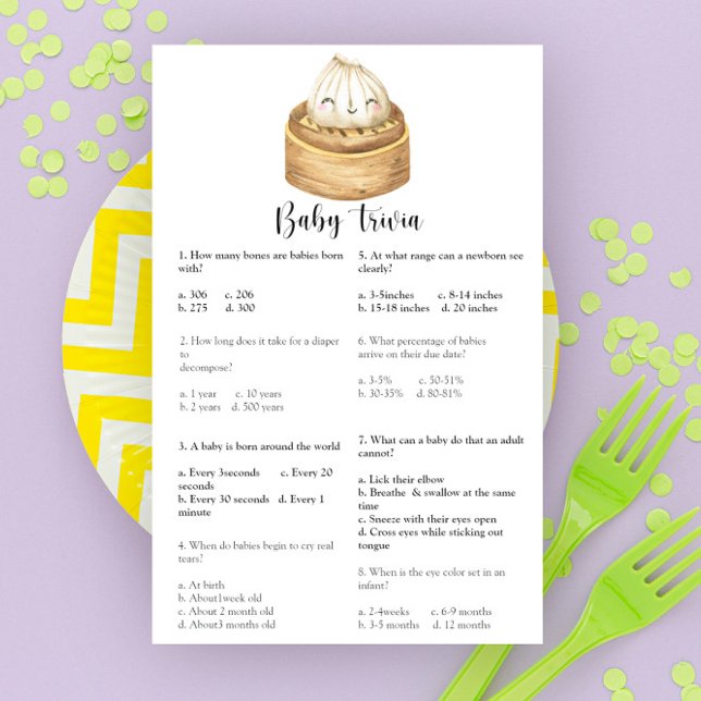 Papier Bébé dumpling shower Bébé Quiz (Créateur téléchargé)