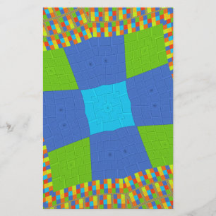 Papier Bébé éco vert À damiers bleu cyan