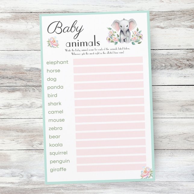 Papier Bébé Eléphant Peonies & Ballons Bébé Animal (Break the ice, spark conversations, and set a lively tone!)