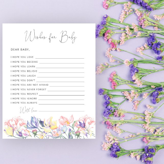 Papier Bébé en baby shower fleuri Voeux pour bébé (Créateur téléchargé)