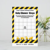 Papier Bébé en construction Baby shower Jeu IMPRIMÉ (Debout devant)