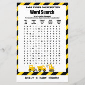 Papier Bébé en construction Baby shower Jeu IMPRIMÉ (Devant)