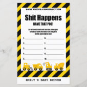 Papier Bébé en construction Baby shower Jeu IMPRIMÉ (Devant)