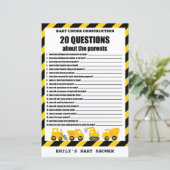 Papier Bébé en construction Baby shower Jeu IMPRIMÉ (Debout devant)