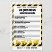 Papier Bébé en construction Baby shower Jeu IMPRIMÉ (Devant / Derrière)