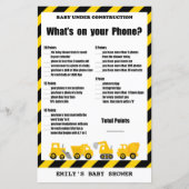 Papier Bébé en construction Baby shower Jeu IMPRIMÉ (Devant)