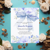 Papier Bébé en fleur bleu arc garçon Baby shower invitati