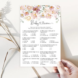 Papier Bébé en fleur fleur sauvage bébé trivia jeu