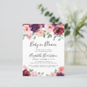 Papier Bébé en Fleur Floral Aquarelle Douche Invitation (Debout devant)