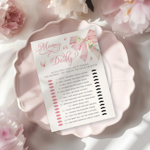 Papier Bébé en Fleur Maman ou Papa Baby shower Jeu