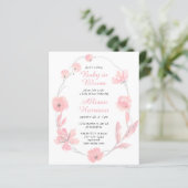 Papier Bébé en Fleur rose Floral Budget Douche Invitation (Debout devant)