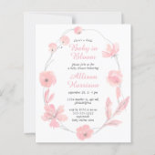 Papier Bébé en Fleur rose Floral Budget Douche Invitation (Devant)