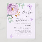 Papier Bébé en Fleur violet rose papillon Baby shower (Devant)