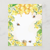 Papier Bébé en fleurs abeilles jaunes Baby shower budgéta (Dos)