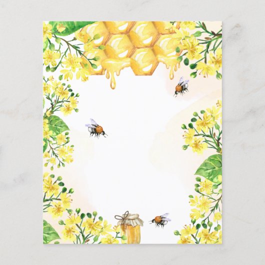 Papier Bébé en fleurs abeilles jaunes Baby shower budgéta (Dos)