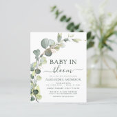 Papier Bébé en fleurs douche Eucalyptus Invitations (Debout devant)