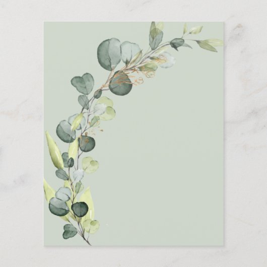 Papier Bébé en fleurs douche Eucalyptus Invitations (Dos)