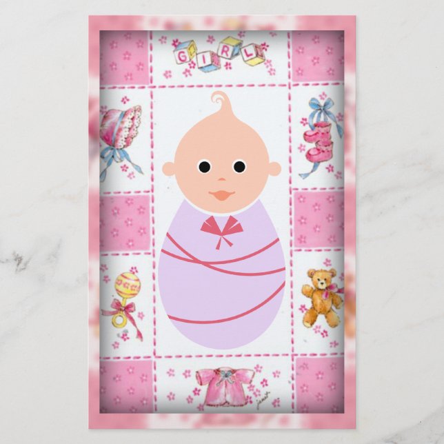 Papier Bébé fille (Devant)