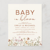 Papier Bébé Fleur sauvage budget en fleurs douche en terr (Devant)