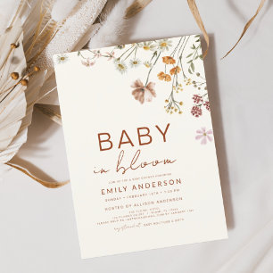 Papier Bébé Fleur sauvage budget en fleurs Invitation dou