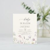 Papier Bébé Fleur sauvage du budget en fleurs Invitation (Debout devant)