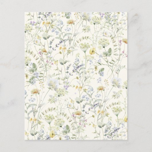 Papier Bébé Fleur sauvage du budget en fleurs Invitation (Dos)