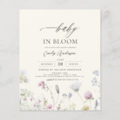 Papier Bébé Fleur sauvage du budget en fleurs Invitation (Devant)
