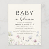 Papier Bébé Fleur sauvage du budget en fleurs Invitation (Devant)