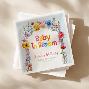 Papier Bébé floral coloré en Baby shower fleuri serviette