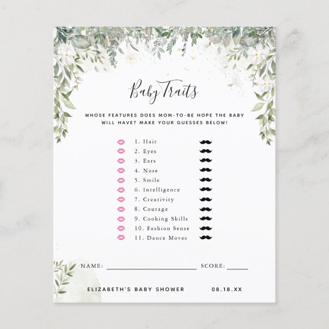 Papier Bébé | Jeu Baby shower (Devant)