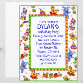 Papier Bébé jouets thème anniversaire invitations (Devant / Derrière)