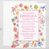Papier Bébé jouets thème anniversaire invitations (Devant / Derrière)