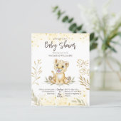 Papier Bébé lion or brun baby shower budget invitation (Debout devant)