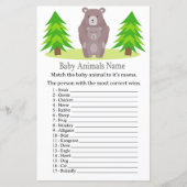 Papier Bébé mignon Animaux Nom Jeu (Devant)