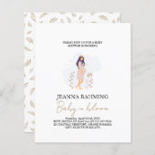 Papier Bébé mignon dans Baby shower en fleur Invitation (Devant / Derrière)